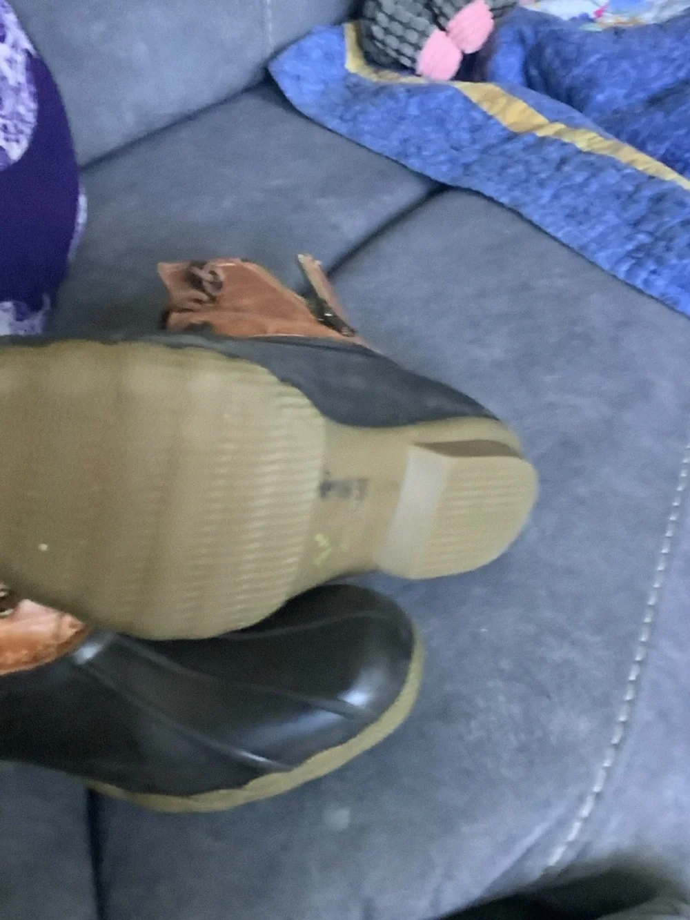 Sperry Brown Leather and Black Rubber‎ Duck Boots